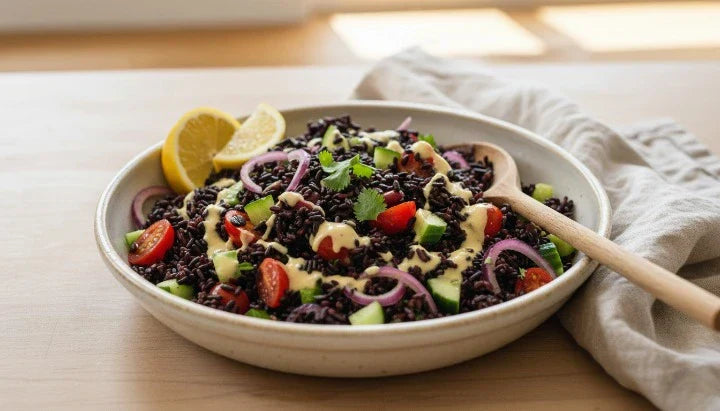 Schwarzer Reissalat – Ein farbenfrohes und knackiges Gericht