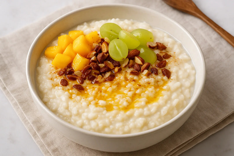 Rezept für Babyreis mit Früchten und Nüssen